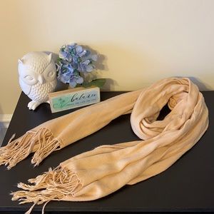 SOLD - Tan Fringe Scarf One Size